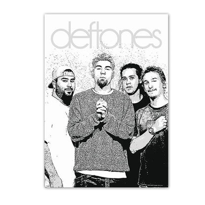 Retro Inspired Band Themed Wall Art D-Deftones Posters Classic Music Album Canvas Painting Ideal for Home Room Decor