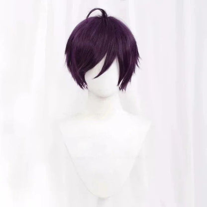 Synthetic Short Straight Cosplay Wig White Green Purple Brown Black Blue Gray Orange Red Fluffy Heat Resistant Hair Anime Wigs