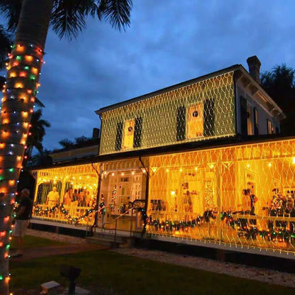 Luzes de corda de rede de LED 8 modos 220V 110V plugue UE/EUA Festival Decoração de Natal Guirlandas Festa de Natal Jardim Ano Novo Casamento