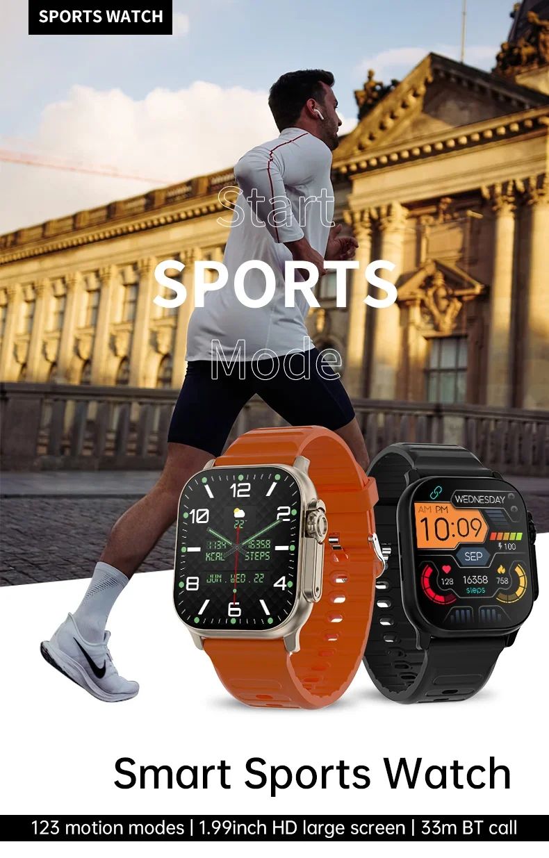 2025 Original T900 Ultra 2 Smart Watch 49mm Masculino Feminino Chamada Bluetooth Música Jogo Carregamento Sem Fio NFC Smartwatch Para Android IOS
