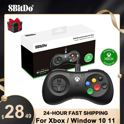 8BitDo M30 Gamepad Wired Controller for Xbox Series X|S, Xbox One, and Windows with 6-Button Layout - Officially Licensed
