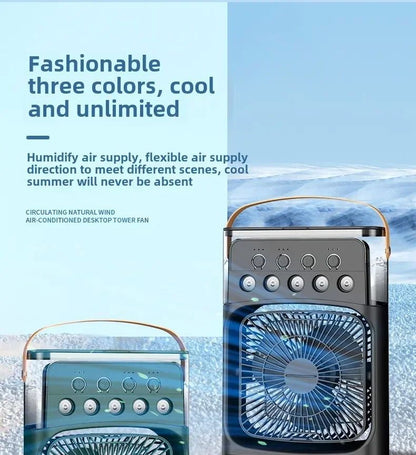 Portable 3 in 1 Mini Ac Air Cooler Fan for Home Products Conditioner Household Small Night LED Humidifier Lights Camping Room