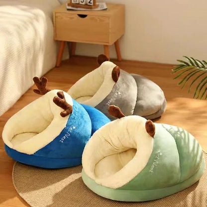 Cama Macia Winte Sofá Quente Pelúcia Casinha de Animais para Cães e Gatos Pequenos e Médios Ninho de Dormir Teddy Aconchegante Caverna para Filhotes Acessórios para Cães