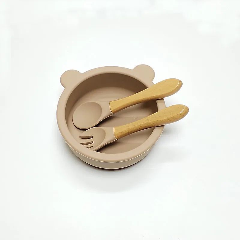 3pcs Baby Silicone Bowl Suction Cup Bowl Children's Tableware Complementary Bowl Children's Dinner Plate Silicone Tableware