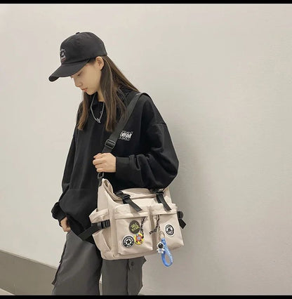 Japanese Harajuku School Bags for Teenage Girls Casual Fashion Crossbody Bag New Trendy Shoulder Bag Student Backpack Hand Bags