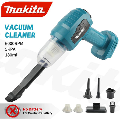 Aspirador de Carro sem Fio Makita – Carregado: Sucção Forte para Carros e Domicílios, Portátil com Duas Funções (Soprar/Aspirar) para Bateria de 18V