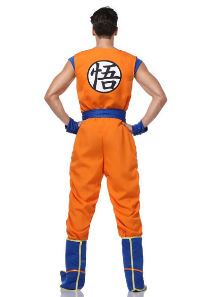 Halloween Japanese anime Adult Orange Suits Son Goku Masquerade Cosplay Anime Superheroes Role Play Dress Up