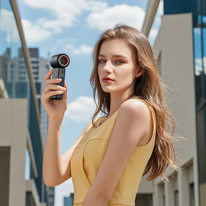 Handheld USB Turbo Fan  Super Strong Airflow Infinite Speed Adjustment Long-Lasting Battery Rechargeable Multipurpose Pocket Fan