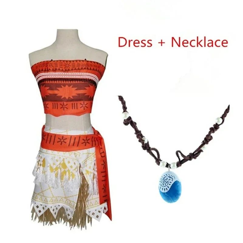 2026 Anime Vaiana Moana princesse Costume robe océan Maui Moana robe Mao collier filles adultes   Halloween Performance costumes