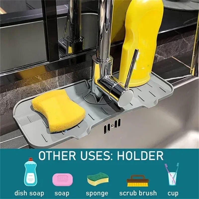 Utensílios de Cozinha Almofada Absorvente de Torneira de Silicone Prateleira Pia Protetor de Respingos Tapete Protetor de Bancada Acessórios de Tapete de Dreno de Banheiro