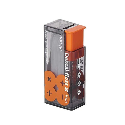 Mini Caixa de Fio Dental com Suporte de Palito de Dente com Ejeção Automática, Caixa Portátil para Fio Dental, Organizador de Fio Dental, Dispensador de Palitos de Dente