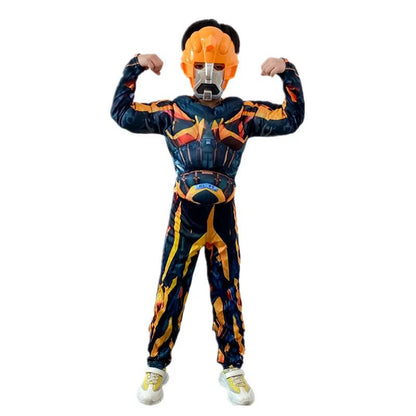 Optimus Prime Superhero Kids Movie Character Bumblebee Fantasy Muscle Costume Boys Girls Halloween Mask Jumpsuit
