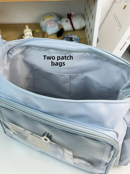 Japanese Harajuku School Bags for Teenage Girls New 2025 Transparent Itabag Crossbody Bag DIY Badges Display Plate Ita Bag