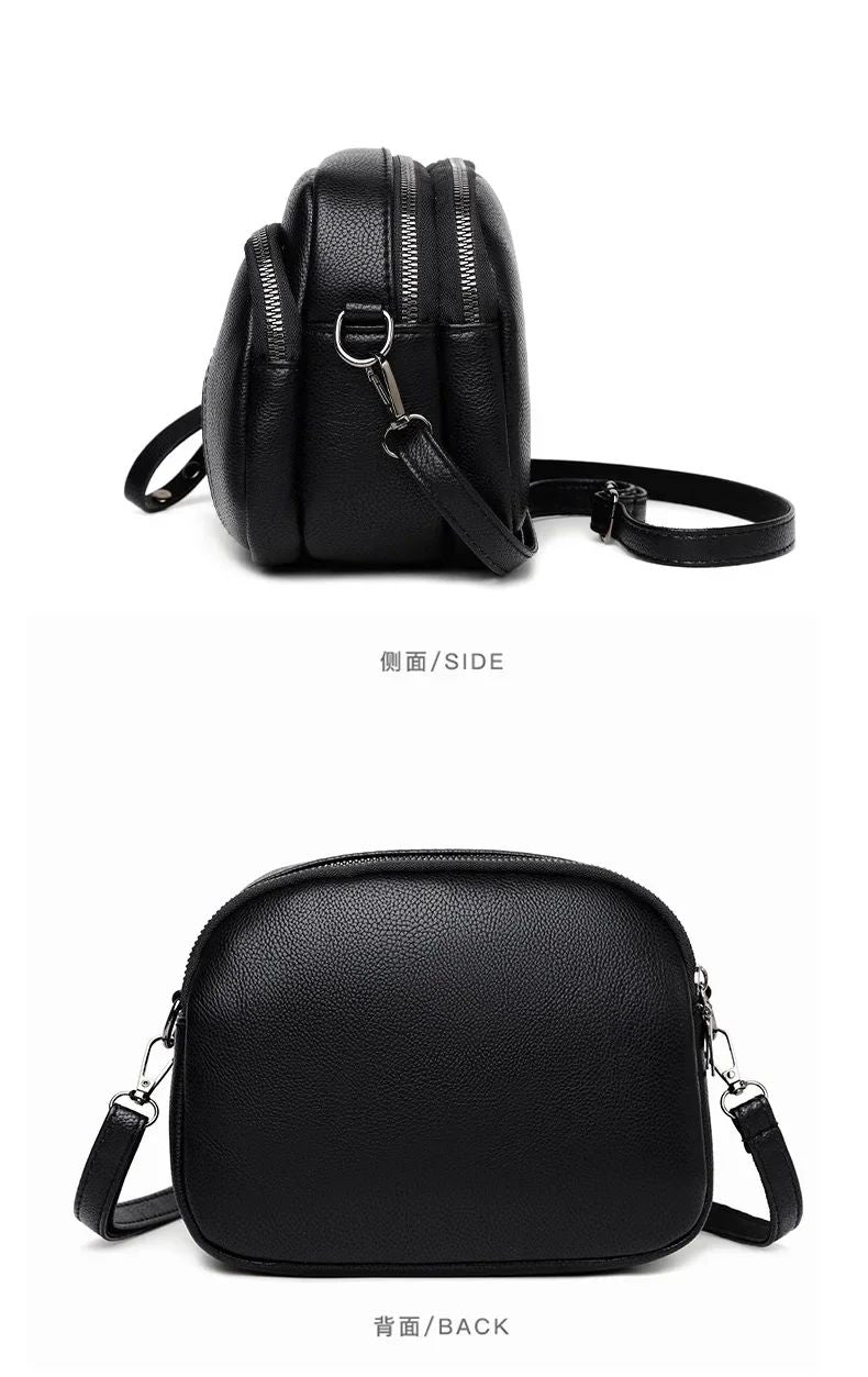 Fashion Soft Leather Crossbody Bags for Women 2025 Casual Female Multi Pocket Messenger Bags Retro Handbags Ladies Shoulder Bags