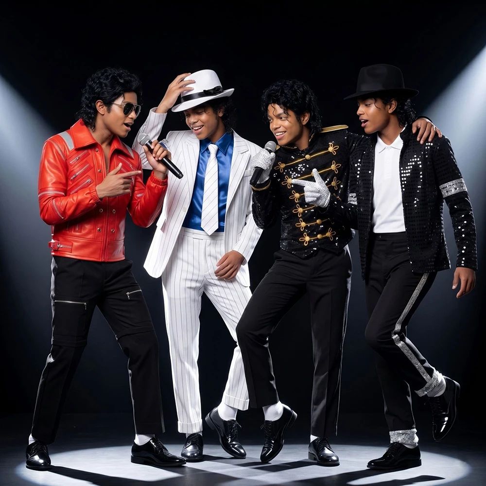 Kids Black Sequin Michael Jackson Jacket Gloves Set Boys MJ Cosplay Costume Halloween Tap Dance Stage Performance Outfit