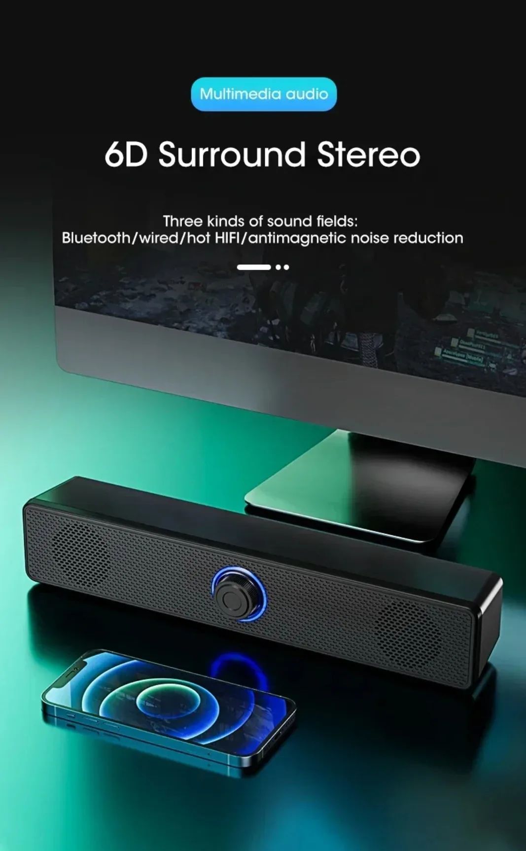 K2852 Series Home Theater Sound Svstem BT 3D Surround Soundbar PC Speaker For TV Soundbar Box Subwoofer Stereo Music Box