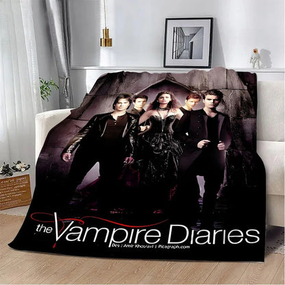 Damon Salvatore The Vampire Diaries Printed Blanket Picnic Blankets Warm Blanket Soft and Comfortable Blanket Home Travel Gift