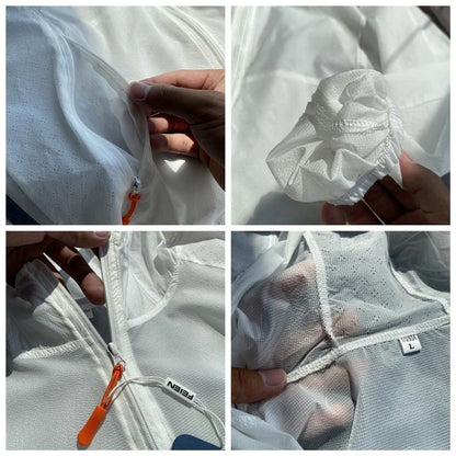 Adults Ultrathin Ultralight Clear Quick Dry Sun-Protective Breathable Camping Running Cycling Beach Jacket Skin Coat Windbreaker