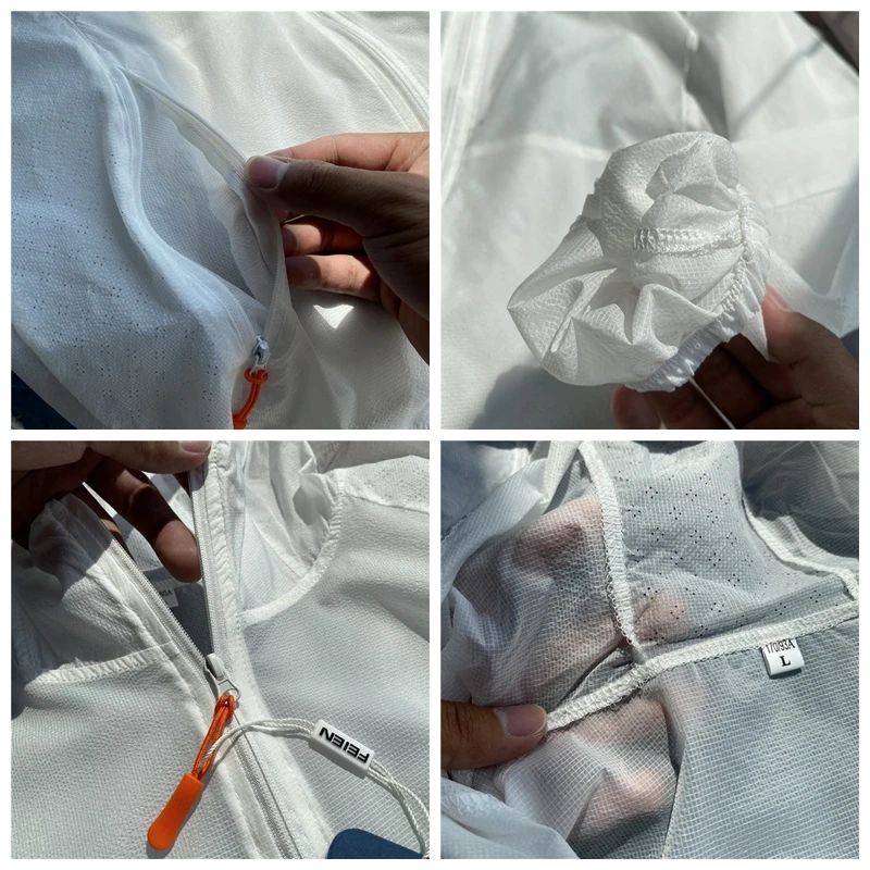 Adults Ultrathin Ultralight Clear Quick Dry Sun-Protective Breathable Camping Running Cycling Beach Jacket Skin Coat Windbreaker