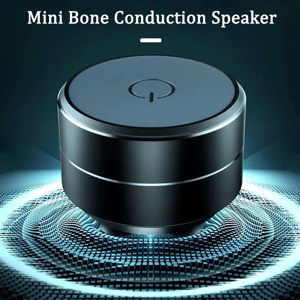 Mini Alto-falante por Condução Óssea Estéreo por Vibração Áudio Digital TWS Bluetooth Sem Fio Alto-falantes Portáteis de Metal Dropshipping