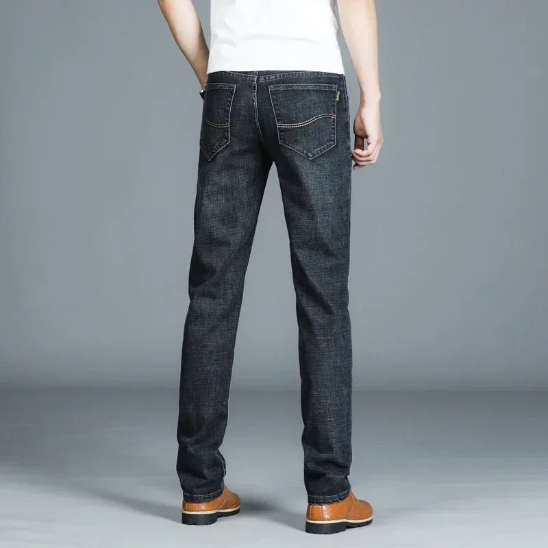 Mens High Quality Jeans Fashion Straight Denim Pants Men Classic Casual Jeans Male Plus Size Denim Trousers Ripped Jeans 28-40