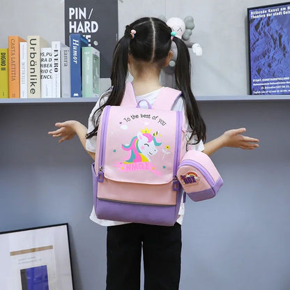 Mochila infantil de desenho animado para meninos e meninas do ensino fundamental, versão coreana, nova bolsa espacial infantil