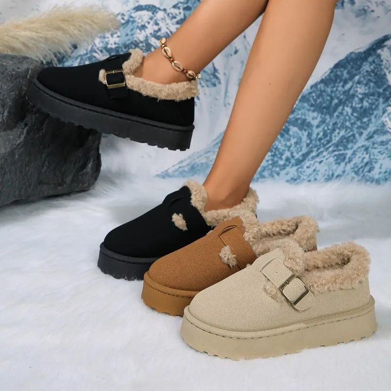 2024 New Winter Flat Shoes Women's Snow Boots Plush Warm Winter Thick Fashion  Women's Boots