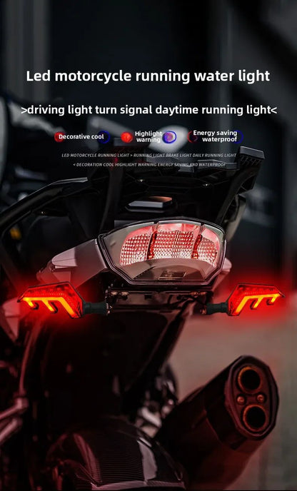 Luzes de Seta de LED Asas de Anjo 12V - Modificação de Luz de Freio Sequencial para Motocicletas e Veículos Elétricos