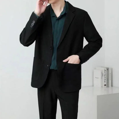 Brown Oversize Plus Big Size Jacket for Men Long Man Suits and Blazers Coats Fashionable Fashion 2025 New in Simple Breasted