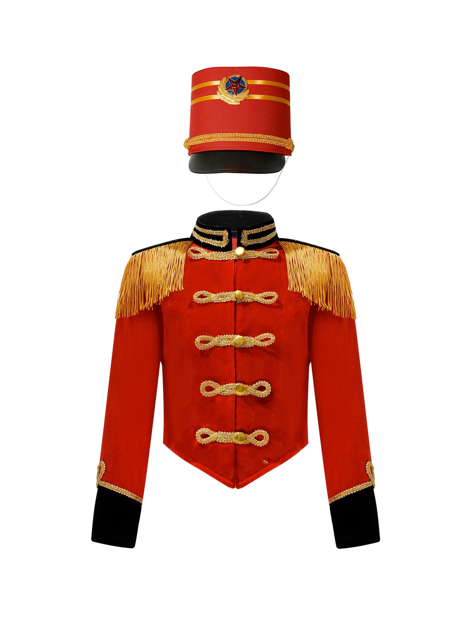 Girls Boys Marching Band Costume Outfits Circus Ringmaster Jacket Coat Team Performance Drummer Drum Major Uniform with Hat Sets
