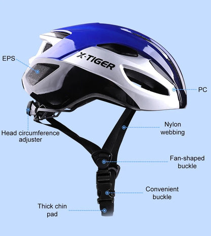 X-TIGER Bicycle Helmet Man Women Breathable Ultra-light One-piece Molding Helmets Shockproof Adjustable MTB Road Cycling Helmets