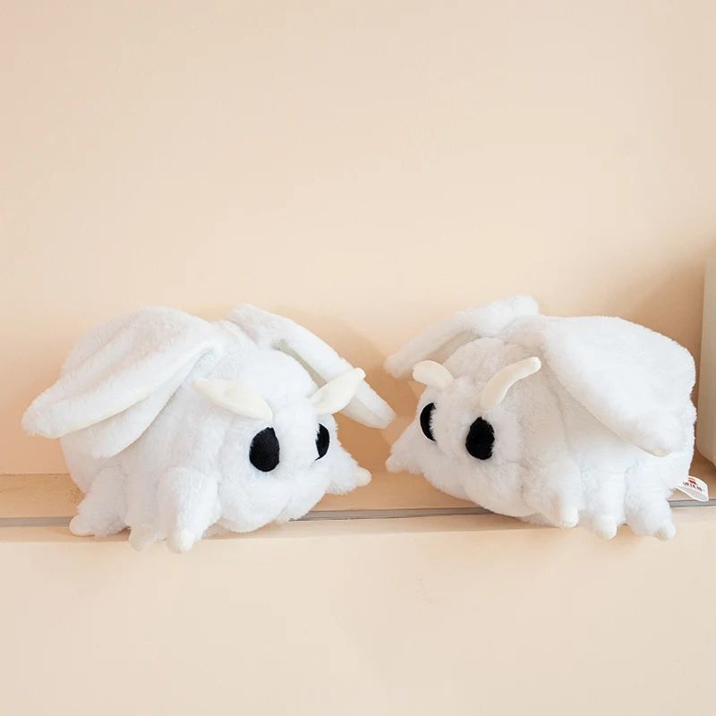 White Moth Plush Pillow Toy Soft Cartoon Moth Plushie Cute Night Butterfly Stuffed Animal Doll Xmas Birthday Gift