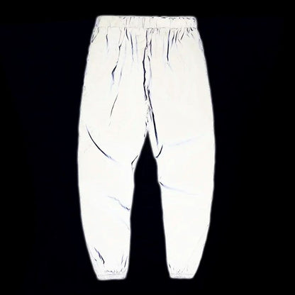 Night Reflective Casual Pants Men's Elastic Waist Fashion Skateboard Trousers Streetwear Hip Hop Harajuku Jogger Sweatpants Male