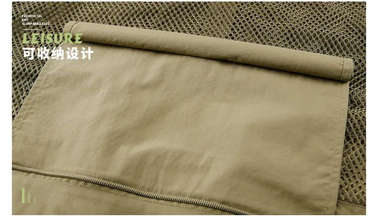 Colete Masculino de Malha com Vários Bolsos Secagem Rápida Sem Mangas Jaqueta Repórter Solto Casual Fino para Pesca Colete Masculino