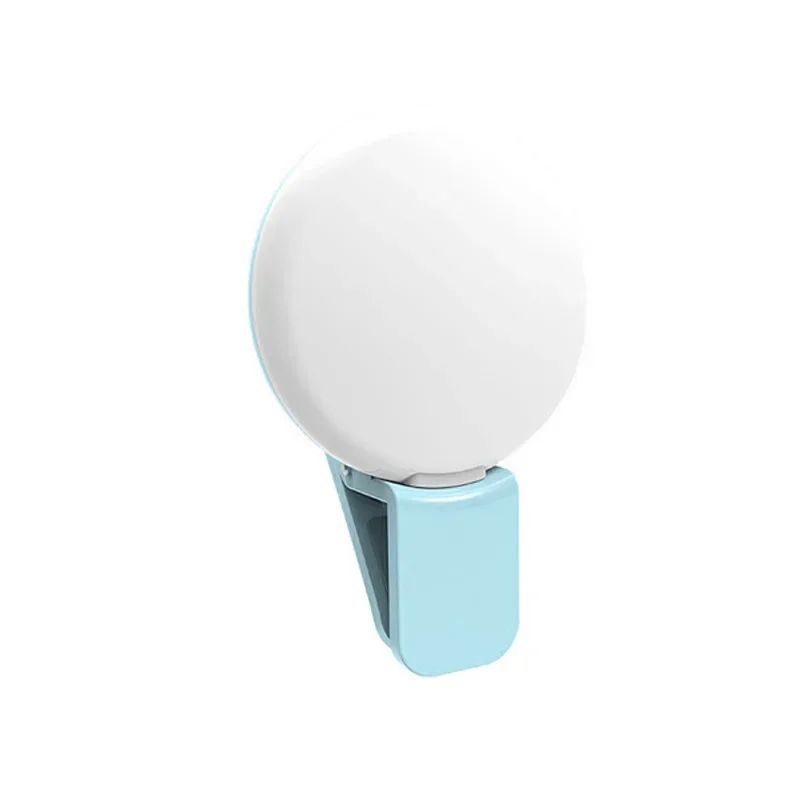 Luz de Anel LED para Celular Portátil Mini Durável Prática com Três Níveis de Brilho Fotografia em Círculo Clipe de Luz de Preenchimento