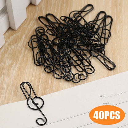 Metal Creative Music Note Shaped Creative File Clamp Paper Clips Bookmark Holder Paper Decorative Clip for Office School Home