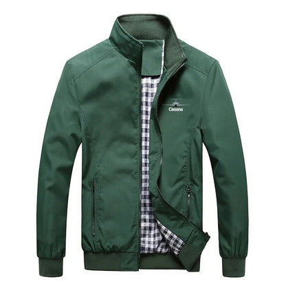 New Man Outdoor Military Spring Autumn Aviation Cessna Pilots Flight Lightweight Windbreakers Plaid Men Jackets Coats