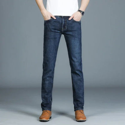 Mens High Quality Jeans Fashion Straight Denim Pants Men Classic Casual Jeans Male Plus Size Denim Trousers Ripped Jeans 28-40