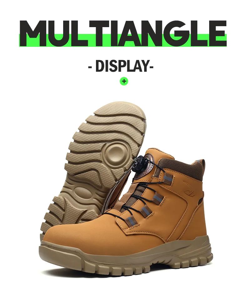 Botas de segurança masculinas à prova d'água, indestrutíveis, com biqueira de aço, anticorte, resistentes a perfurações, sapatos de segurança para motociclistas, Botas Para Hombre