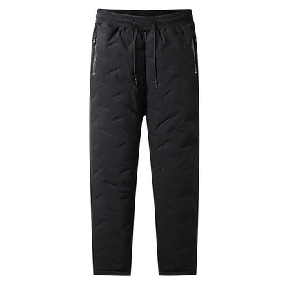 7xl Winter Down Cotton Pants Men's Casual Waterproof Zipper Pocket Thickened Wool Warm Pants Jogger Outdoor Cold-proof Ski Pants