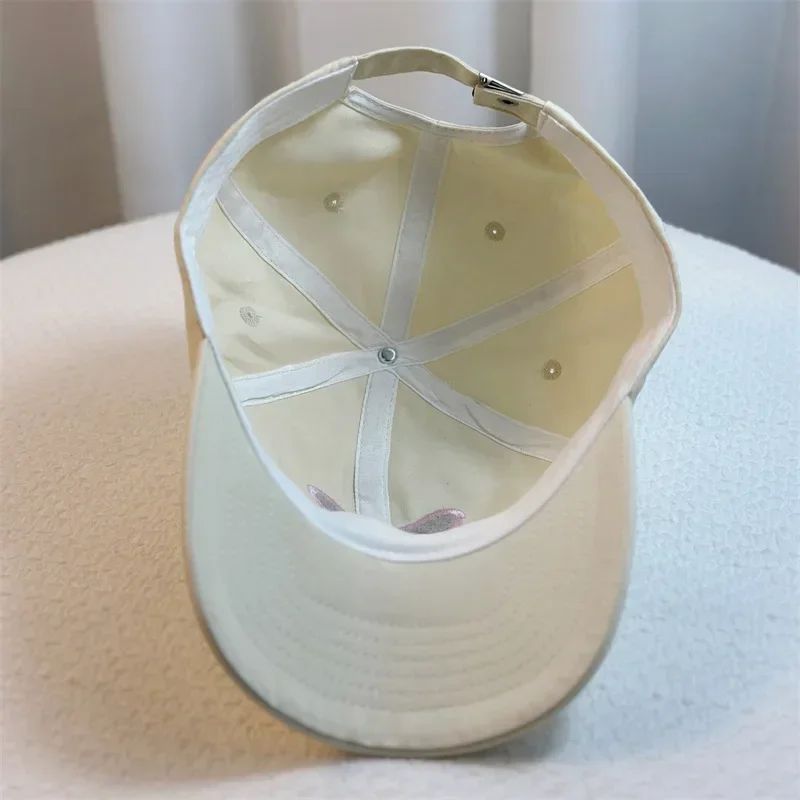 Fashion Sweet Bowknot Embroidery Baseball Hat For Women Solid Color Girl Peaked Cap Outdoor Soft Cotton Snapback Sun Visors Hat