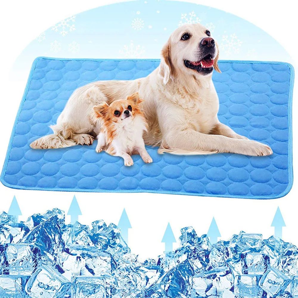 Almofada de Verão para Pets Refrigerada Gel de Seda para Cães e Gatos Ninho Respirável Colchonete de Dormir Refrescante