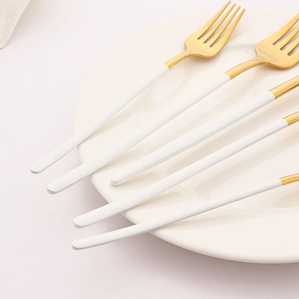 8 Garfos de Jantar Pretos Talheres Aço Inoxidável 18/10 Utensílios de Cozinha Ocidentais Conjunto de Garfos para Restaurante