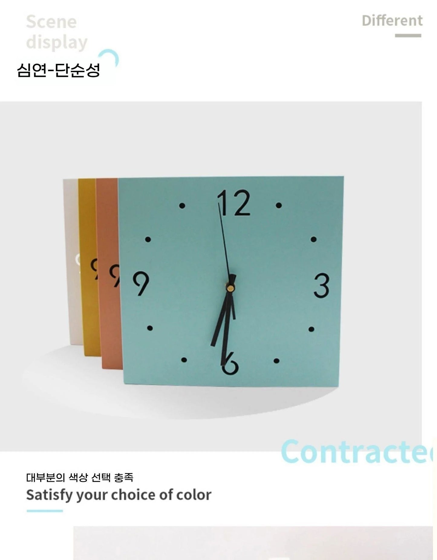 Creative Light Sensor Corner Wall Clock Square Simple Double Sided Wall Clock with Arabic Numeral Scale Analog Silent Wall Clock