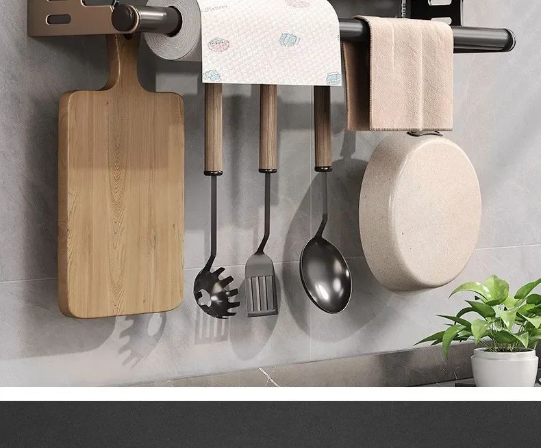 Novo Rack de Armazenamento de Cozinha Suporte para Temperos de Parede Organizador de Cozinha Doméstico Multifuncional Prateleira de Armazenamento