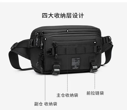 OZUKO  Tactical bag Fanny Pack Outdoor Sports Tactical  Multifunction Waterproof Male Chest Bag Mens Crossbody Bags