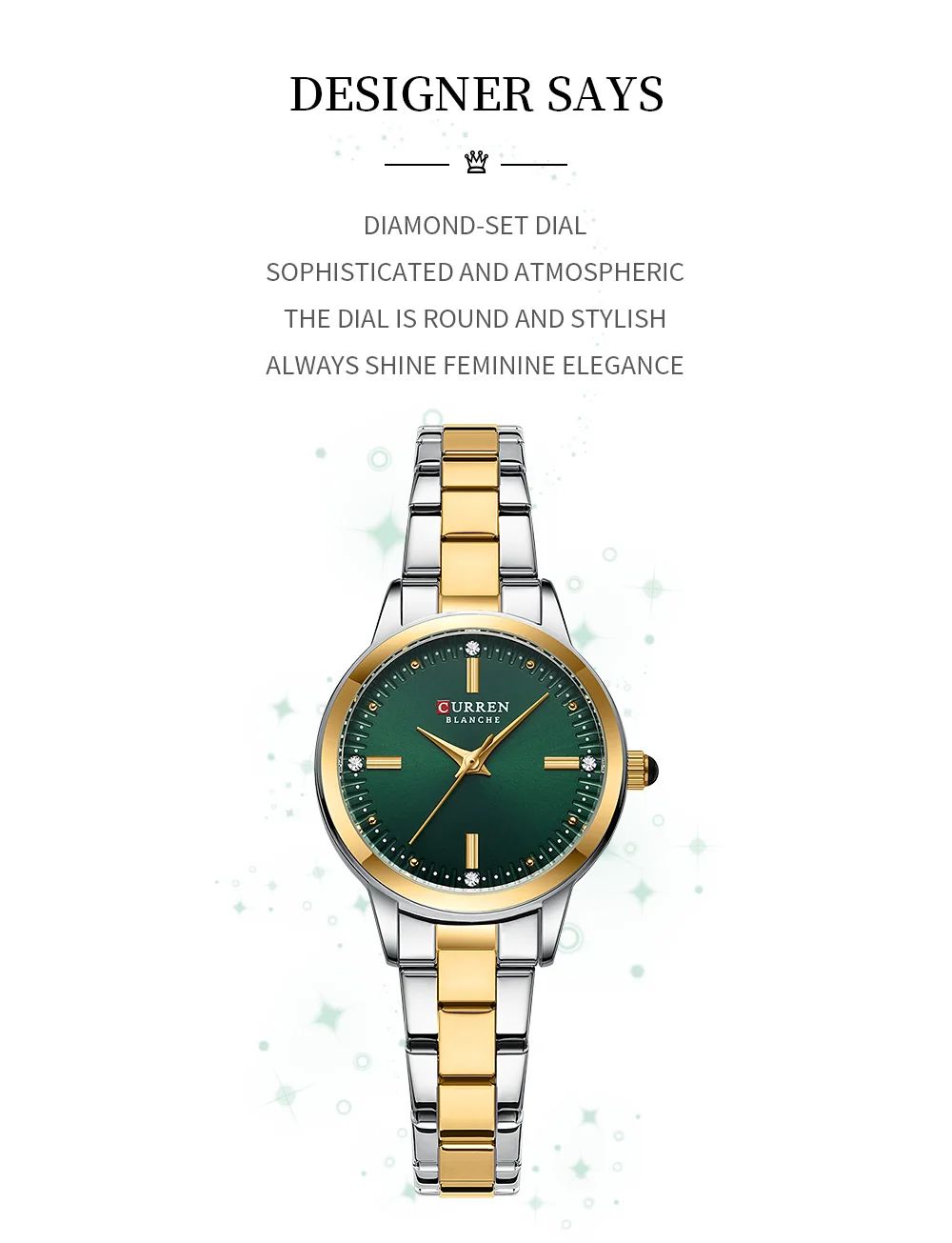 CURREN Women's Watches Fashion Original Quartz Wrist Watch for Ladies Roman Dial Dazzling Diamond Waterproof Luminous Luxury New