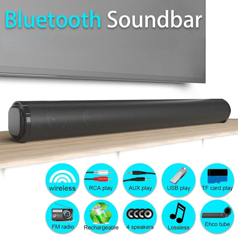Echo Wall Portable Bluetooth Speaker 3D Stereo Surround Desktop Home TV Computer Outdoor Ultra Power Sound Projector Subwoofer