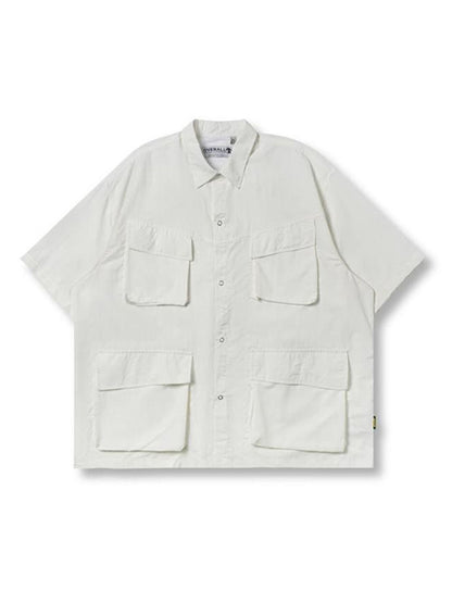 Gmiixder Multi Pocket Lapel Shirt Loose Workwear Short Sleeve Button Blouse Men Women Vintage CityBoy Japan Premium Cargo Shirt