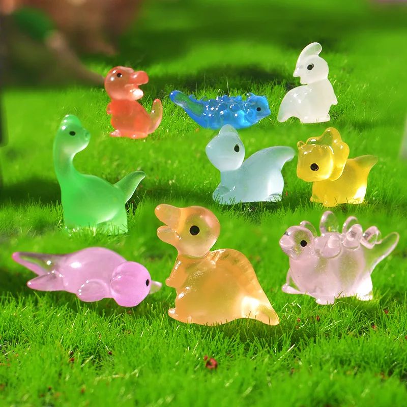10-100PCS Creative Glow in The Dark Dinosaur Figurines Luminous Mini Resin Dinosaurs Toys for Christmas Fairy Garden Decor Gifts
